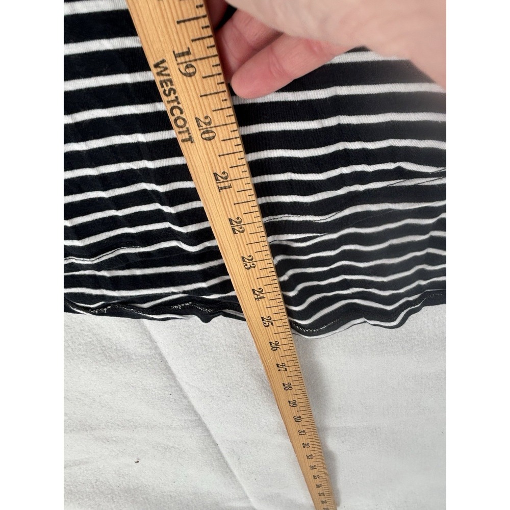 Calvin Klein Performance 1X Black & Wht Striped 3/4 Sleeves Activewear - Picture 4 of 9